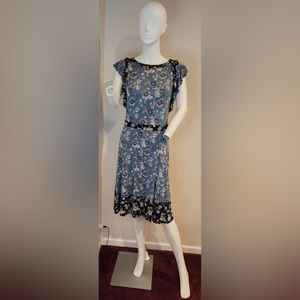Blue Floral LOFT dress Size 4